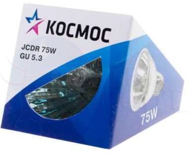 Лампа галогенная JCDR 75Вт GU5.3 220В Космос LKsmJCDR220V75W КОСМОС LKsmJCDR220V75W
