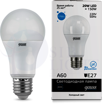 Лампа LED Elementary A60 20W E27 6500K 1/10/40 Gauss 23239