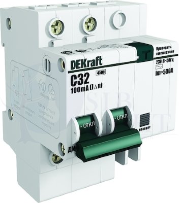 Дифференциальный автомат 1P+N 10А ДИФ-101 (тип AC, 4.5 кА) DEKraft 15201DEK