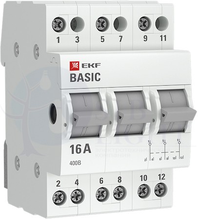 Переключатель трехпозиционный 3п 63А Basic EKF tps-3-63
