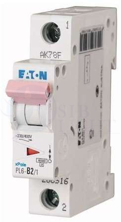 Выключатель автоматический модульный 1п C 2А 6кА PL6-C2/1 EATON 286528