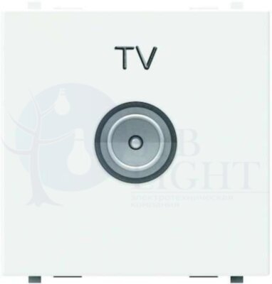 Розетка телевизионная Zenit (TV, под рамку, с/у, белый) ABB 2CLA225070N1101