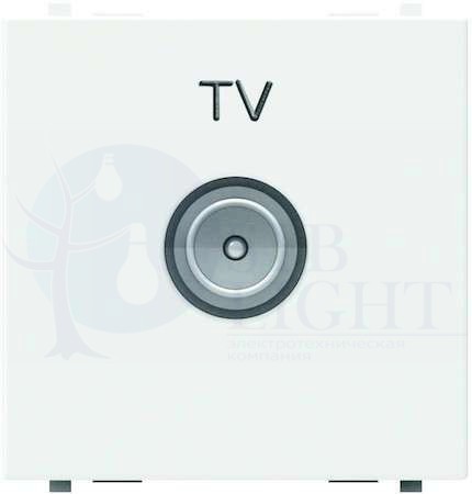 Розетка телевизионная Zenit (TV, под рамку, с/у, белый) ABB 2CLA225070N1101