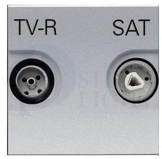 ABB NIE Zenit Серебро Розетка TV-FM-SAT оконечная, 2 мод ABB N2251.7 PL