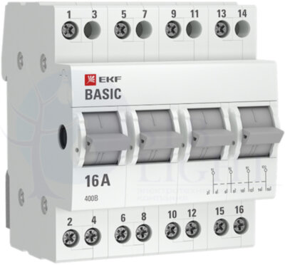 Переключатель трехпозиционный 4п 63А Basic EKF tps-4-63