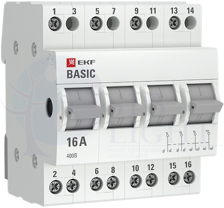 Переключатель трехпозиционный 4п 63А Basic EKF tps-4-63