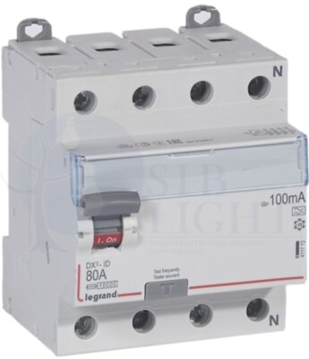Выключатель дифференциального тока 4P 80А 100мА DX3 (тип А) Legrand 411772