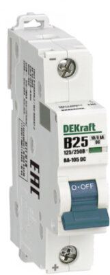 Авт. выкл. 1P B кривая 25A 250В DC ВА-105 DEKraft 13357DEK