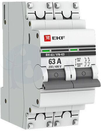 Выключатель нагрузки 2P 40 А PROxima ВН-63 EKF SL63-2-40-pro