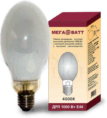 Лампа газоразрядная ртутная ДРЛ 1000 E40 (9) МЕГАВАТТ 03079 МЕГАВАТТ 03079