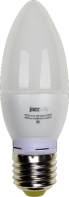 Лампа светодиодная PLED-ECO-C37 5Вт свеча 3000К тепл. бел. E27 400лм 230В 489706 Jazzway 2855312