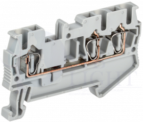 Клемма пружинная КПИ 3в-2,5 3 вывода 31А серая IEK