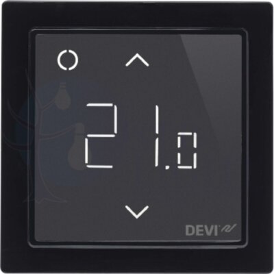 Smart Черный Терморегулятор интеллектуальный с Wi-Fi, 16А DEVI 140F1143