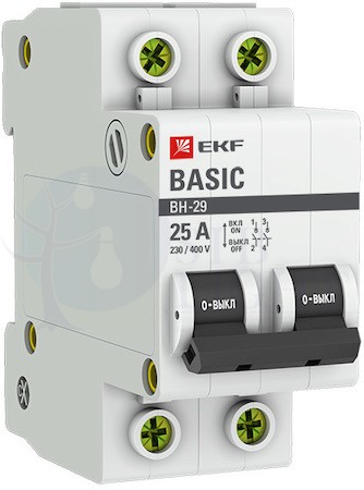 Выключатель нагрузки 2P 40А ВН-29 Basic EKF SL29-2-40-bas