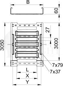 6059460 Кабельный листовой лоток перфорированный 60x200x3050 SKSM 620 FS OBO Bettermann 6059460