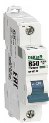 Авт. выкл. 1P B кривая 50A 250В DC ВА-105 DEKraft 13360DEK