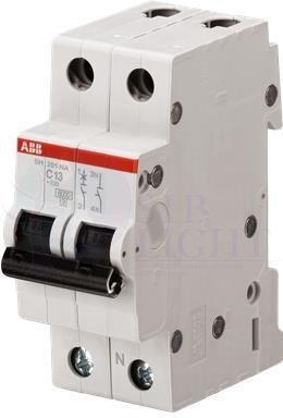 Автомат 1P+N 2А SH200 (10 кА, C) ABB 2CDS211103R0014
