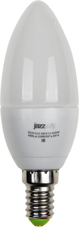 Лампа светодиодная PLED-ECO-C37 5Вт свеча 4000К белый E14 400лм 220-240В 469060 Jazzway 1036865