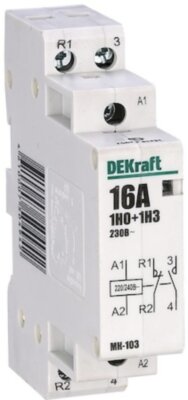 Модульный контактор 1НО+1НЗ 25А 230В МК-103 DEKraft 18065DEK