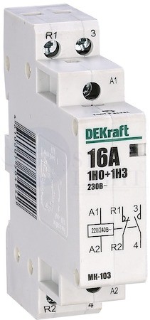 Модульный контактор 1НО+1НЗ 25А 230В МК-103 DEKraft 18065DEK