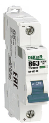 Авт. выкл. 1P B кривая 63A 250В DC ВА-105 DEKraft 13361DEK