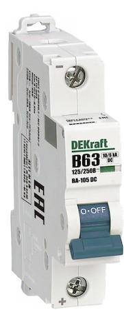 Авт. выкл. 1P B кривая 63A 250В DC ВА-105 DEKraft 13361DEK