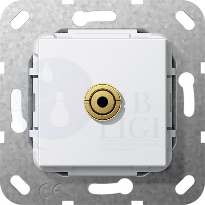Розетка аудио System55 (1 канал, под рамку, с/у, белый) Gira 564803