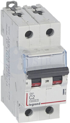 Автомат 2P 2А DX3 (6 кА, C) Legrand 409196