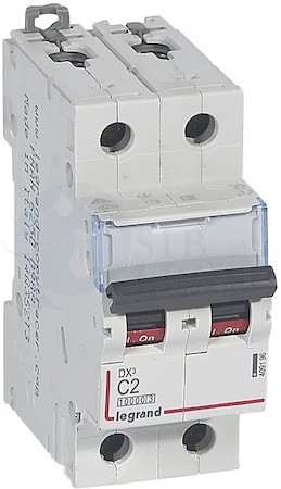 Автомат 2P 2А DX3 (6 кА, C) Legrand 409196