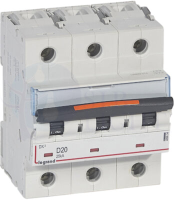 Автомат 3P 20А DX3 (25 кА, D) Legrand 409834