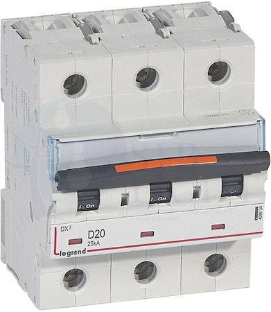 Автомат 3P 20А DX3 (25 кА, D) Legrand 409834