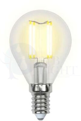 Лампа светодиодная LED 5вт 200-250В шар диммируемый 450Лм Е14 3000К Uniel Air филамент Uniel UL-00002866
