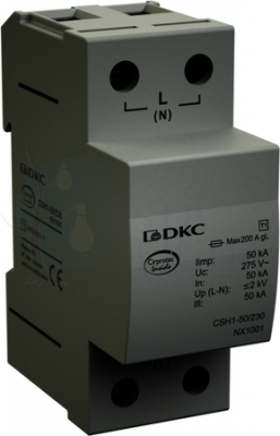 УЗИП, класс I, 1-полюсный, N-PE, 100кА (10/350) DKC ДКС NX1012