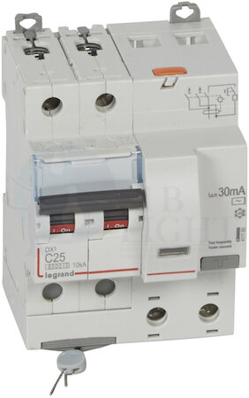 Дифференциальный автомат 2P 25А DX3 (тип AC, 6 кА) Legrand 411160