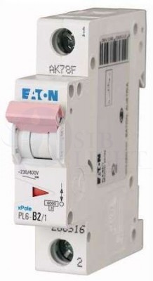 Выключатель автоматический модульный 1п C 4А 6кА PL6-C4/1 EATON 286529