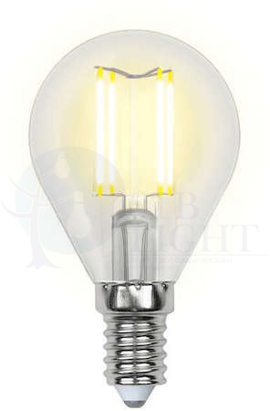 Лампа светодиодная LED 5вт 200-250В шар диммируемый 450Лм Е14 4000К Uniel Air филамент Uniel UL-00002870