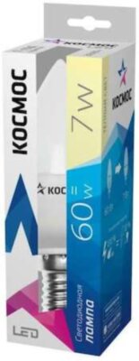 Лампа светодиодная LED CN 7Вт 220В E14 3000К Космос Lksm_LED7wCNE1430 КОСМОС Lksm_LED7wCNE1430