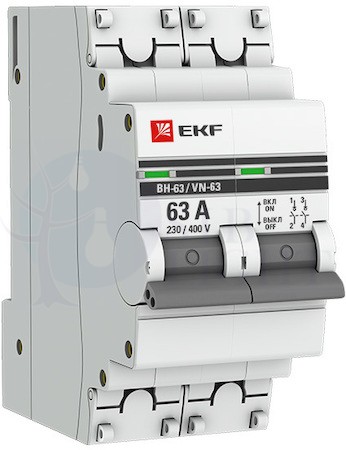 Выключатель нагрузки 2п 25А ВН-63 PROxima EKF SL63-2-25-pro