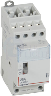 CX3 Контактор 24V 4НО 25А с руч.уп. Legrand 412517