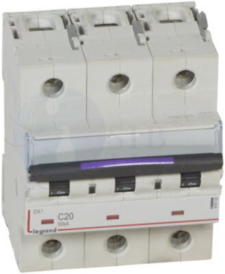 Автомат 3P 20А DX3 (50 кА, C) Legrand 410162