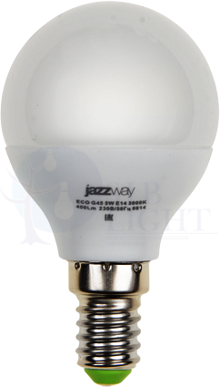 Лампа светодиодная PLED-ECO-G45 5Вт шар 4000К белый E14 400лм 220-240В 469060 Jazzway 1036926