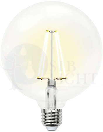 Лампа светодиодная LED 10вт 200-250В шар прозрачное 850Лм Е27 3000К Uniel Sky филамент Uniel 10534