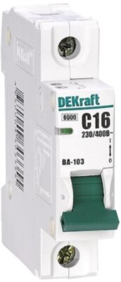 Авт. выкл. 1Р 63А х-ка D ВА-103 6кА DEKraft 12128DEK