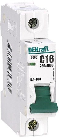 Авт. выкл. 1Р 63А х-ка D ВА-103 6кА DEKraft 12128DEK