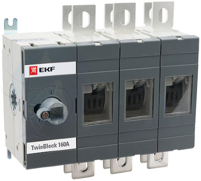 Рубильник 200A 3P реверсивный без рукоятки управления TwinBlock EKF tb-s-200-3p-rev