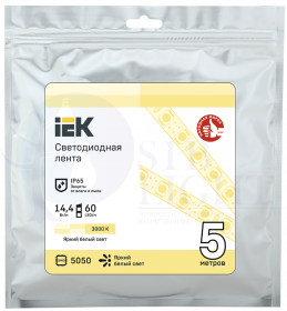 Лента светодиодная 5м LSR-5050WW60-14,4-IP65-12В IEK