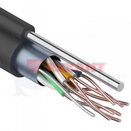 Кабель FTP 4х2х24AWG кат.5е медь с тросом 305м (м) REXANT 01-0144