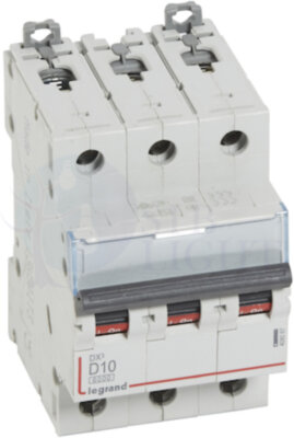 Автомат 3P 10А DX3 (10 кА, D) Legrand 408087