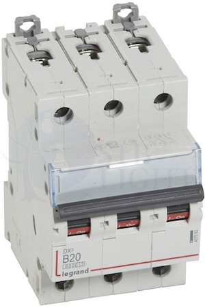 Автомат 3P 20А DX3 (6 кА, B) Legrand 407562