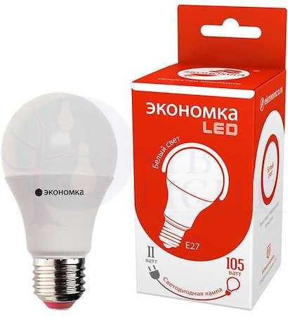 Лампа светодиодная A60 шар 11Вт 960Лм 230В 4500К E27 ЭКОНОМКА Eco_LED11wA60E2745